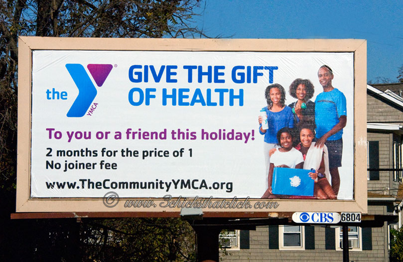 The YMCA's "Give The Gift Of Health" Billboard Campaign, photographed by 3 Chicks That Click